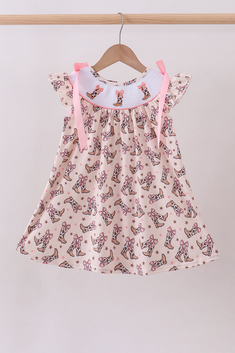 Western cowboy boots smocked dress