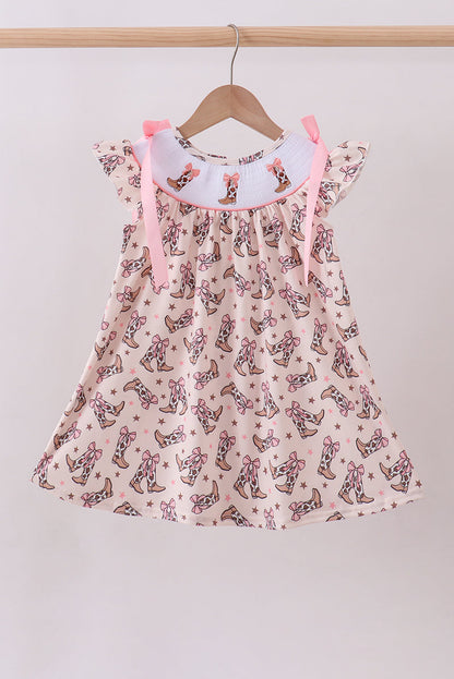Western cowboy boots smocked dress
