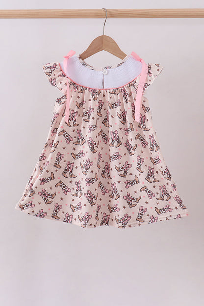 Western cowboy boots smocked dress