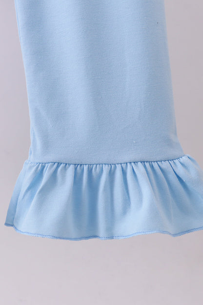 Pink princess smocked gingham ruffle pants set