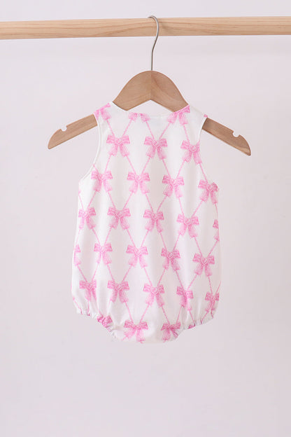 Pink Bow Goose Applique Bubble