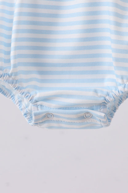 Blue this is my happy place embroidery stripe bubble