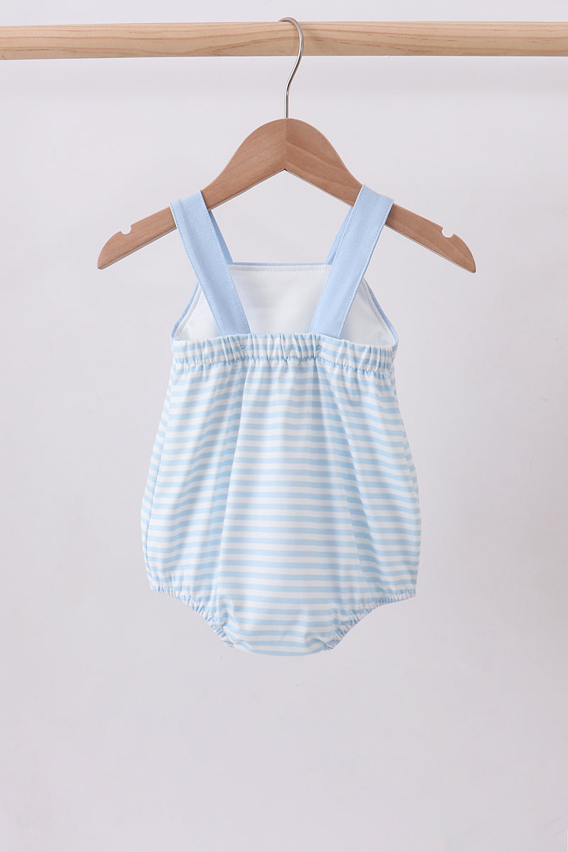 Blue this is my happy place embroidery stripe bubble