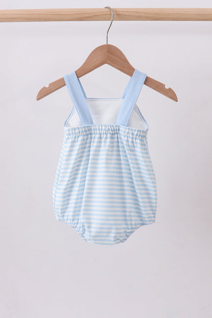 Blue this is my happy place embroidery stripe bubble