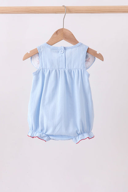 Blue jacquard embroidery bubble