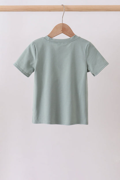 Sage starfish shell embroidery top