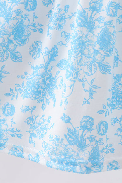 Blue rose smocked dress
