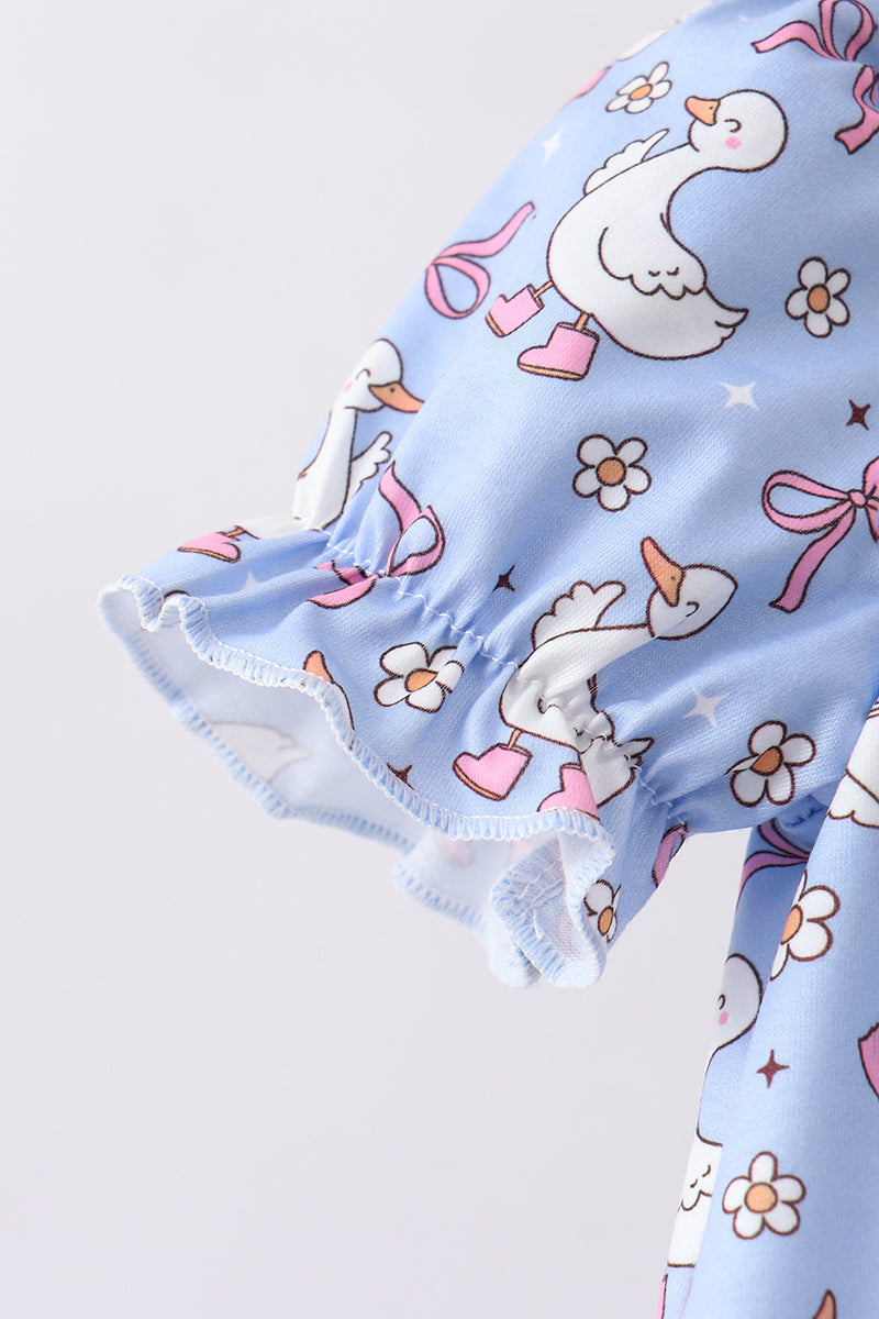 Purple duck print bow bloomer set