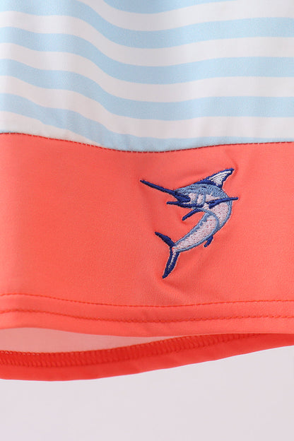 Tuna embroidery swim trunks
