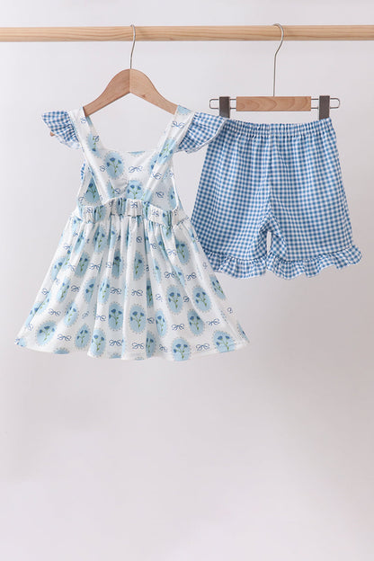 Blue Retro Floral Set