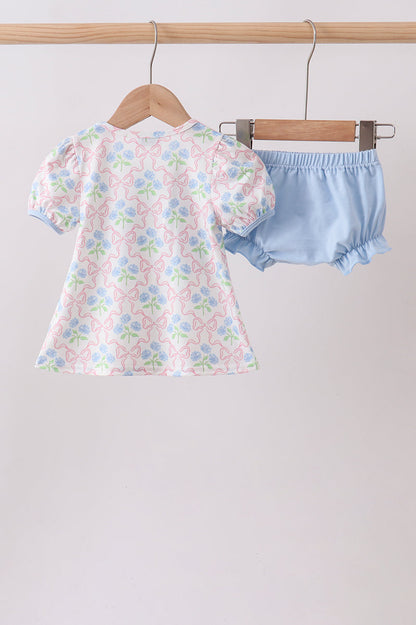 Blue Hydrangea Bow Bloomer Set