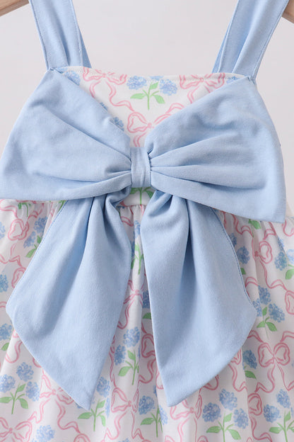 Blue Hydrangea Bow Dress