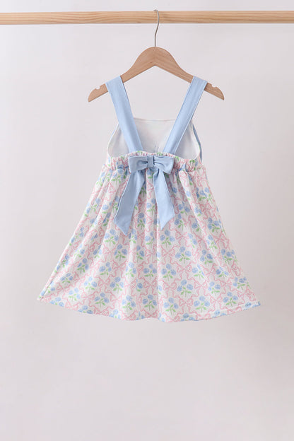 Blue Hydrangea Bow Dress