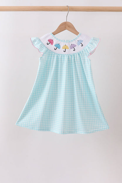 Blue Umbrella Smocked Dress