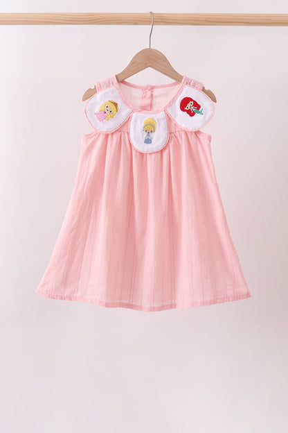 Pink Princess Embroidered Jacquard Dress