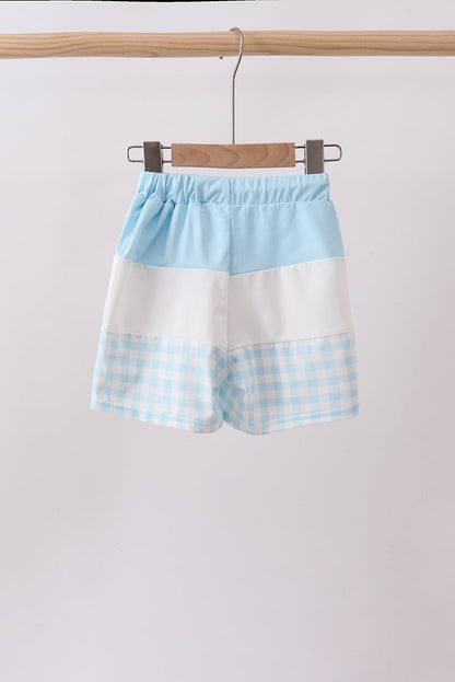 Blue Plaid UPF Swim Trunks