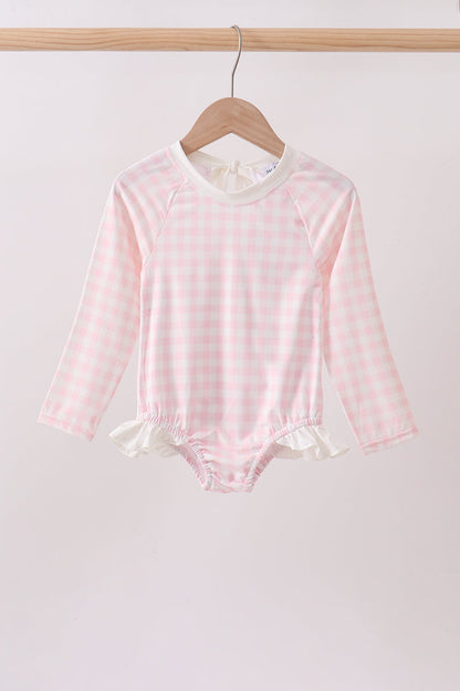 Pink Plaid UPF Rashguard