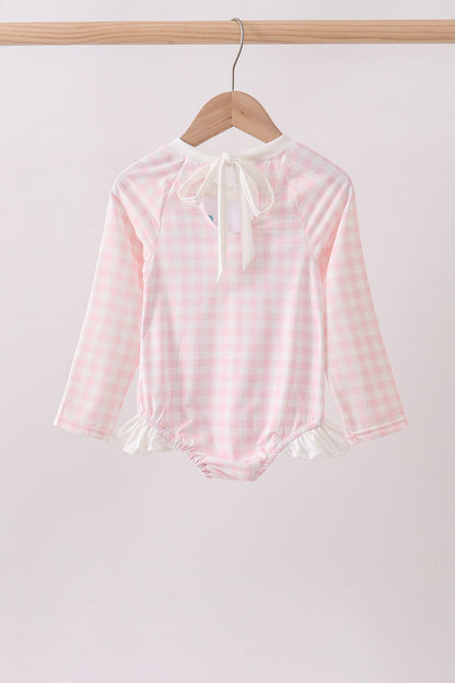 Pink Plaid UPF Rashguard