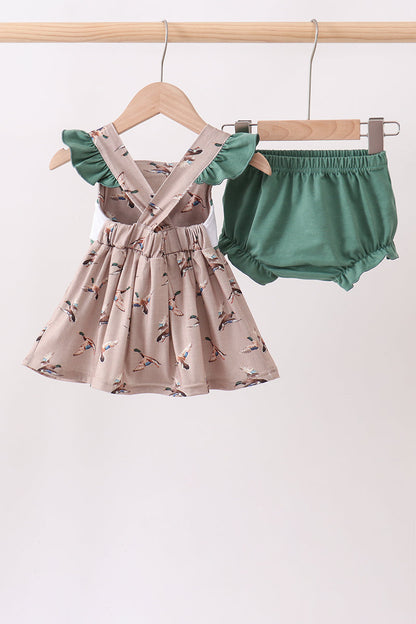 Green Mallard Embroidered Bloomer Set