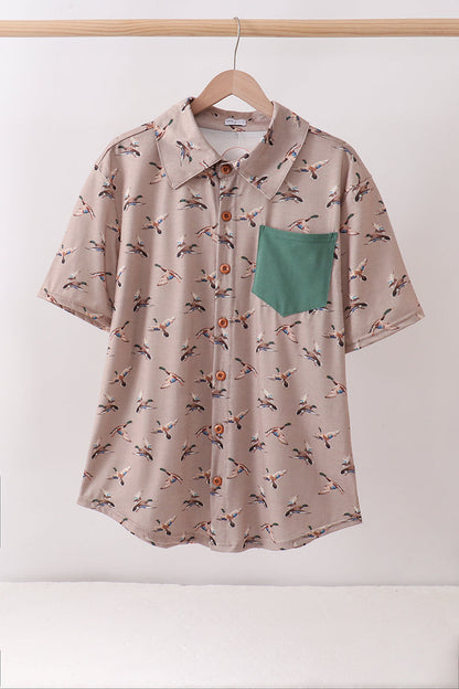 Green Mallard Dad Button Down Shirt