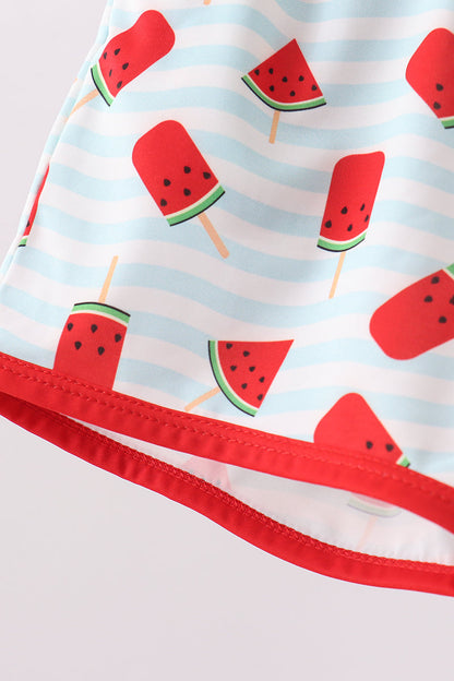 Red Watermelon UPF Swim Trunks