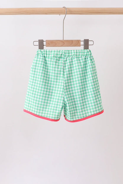 Red Watermelon Embroidered UPF Swim Trunks