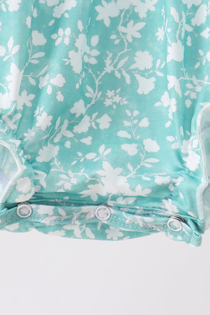 Sage Floral Smocked Bubble