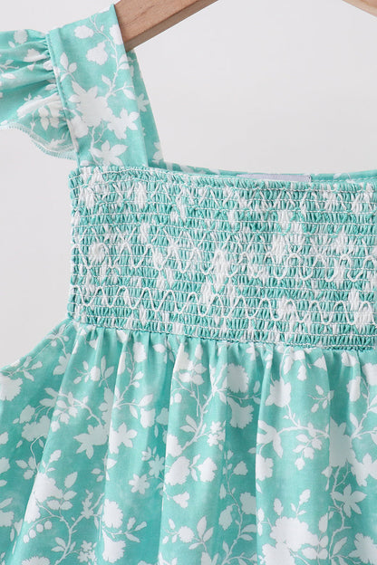 Sage Floral Smocked Set