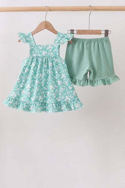 Sage Floral Smocked Set
