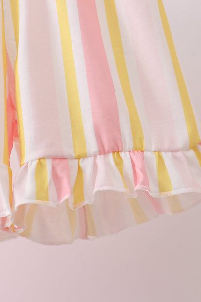 You're my sunshine embroidery Stripe Ruffle Set