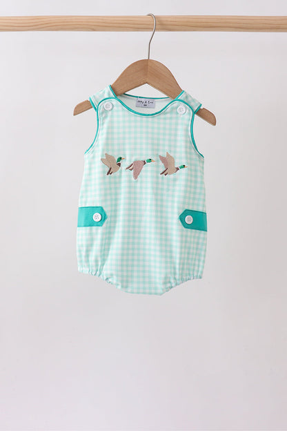 Green Mallard Plaid Embroidered Bubble