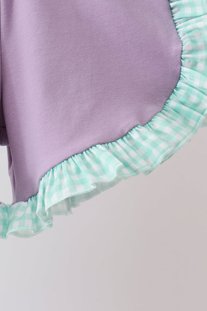 Mint Puppy Plaid Embroidered Set