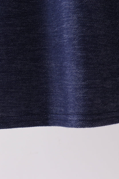 Navy Apple Applique Denim Dress