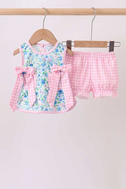 Blue Floral Bloomer Set