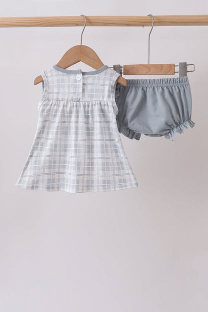 Blue Faith Quote Embroidered Bloomer Set