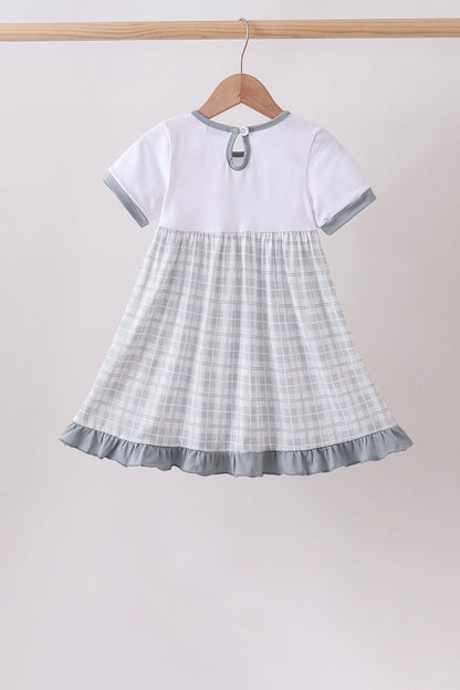 Blue Faith Quote Embroidered Dress