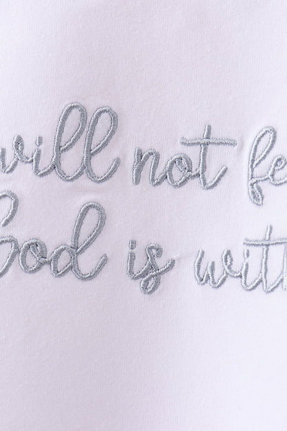 Blue Faith Quote Embroidered Shorts Set