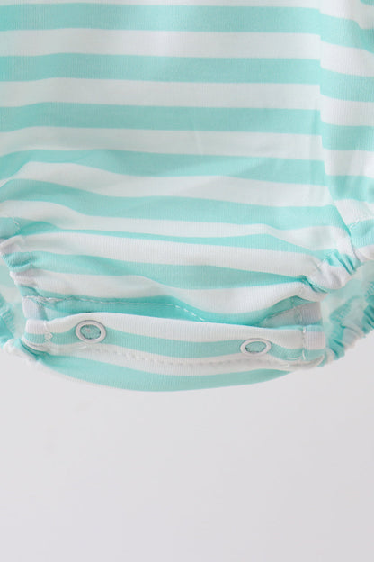 Blue stripe under the sea Embroidered Bubble