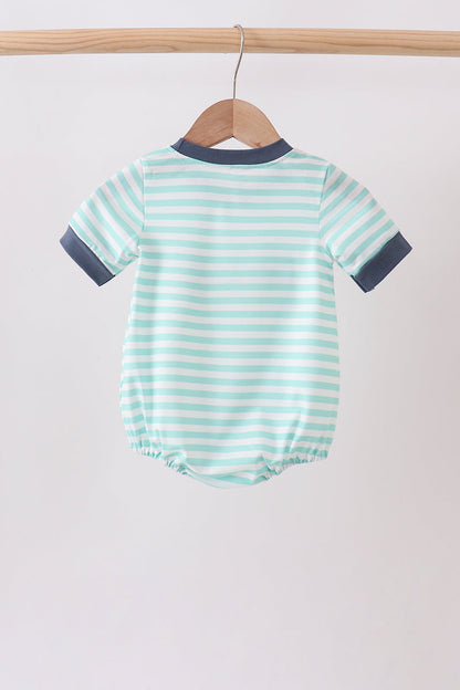 Blue stripe under the sea Embroidered Bubble
