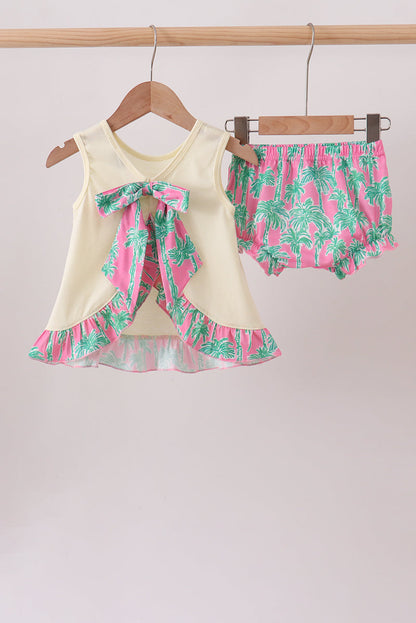 Palm Tree Embroidered Bloomer Set