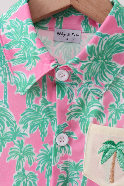 Palm Tree Embroidered Set