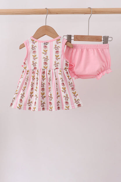 Pink Garden Ruffle Bloomer Set