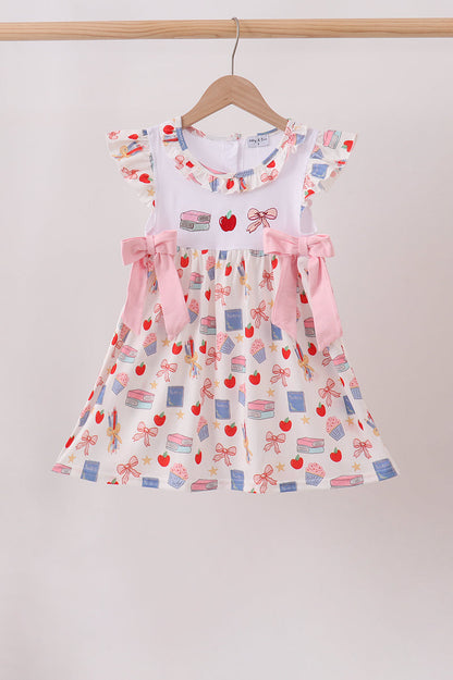 Pink Apple Embroidered Dress