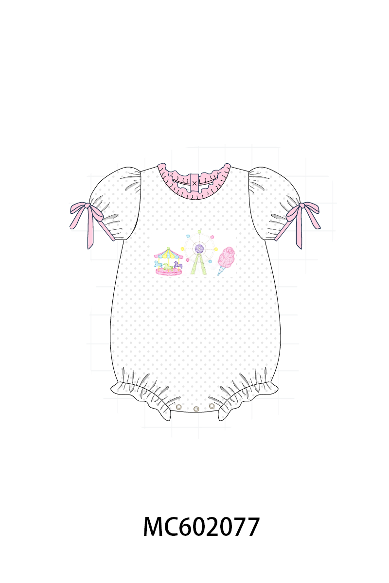 Pink Carousel Embroidered Bubble