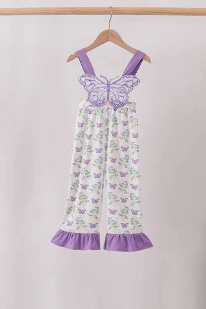 Purple Butterfly Applique Jumpsuit