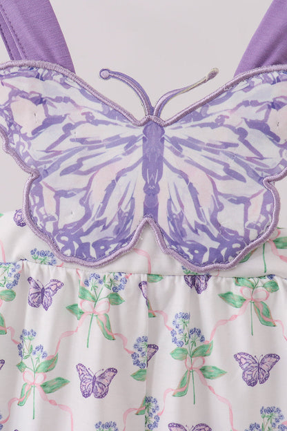 Purple Butterfly Applique Jumpsuit