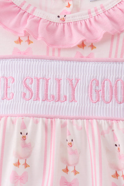 Pink Goose Smocked Bubble