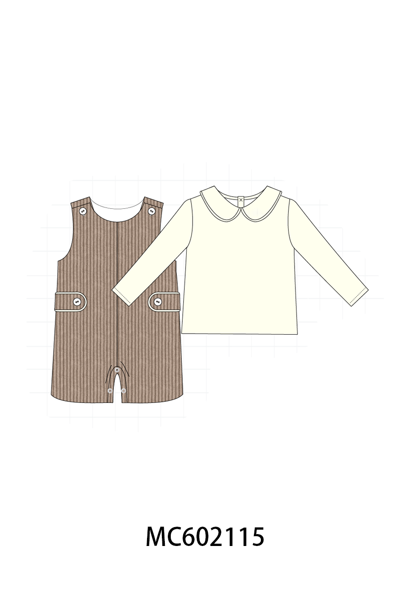 Brown Corduroy Jon Jon Set