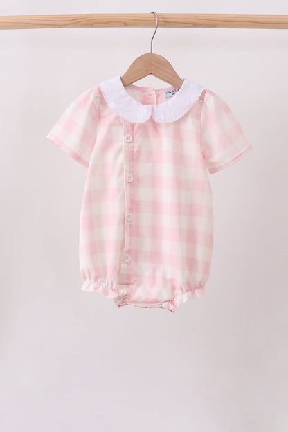 Pink gingham button bubble