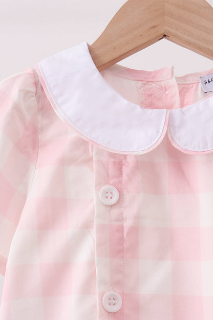 Pink gingham button bubble